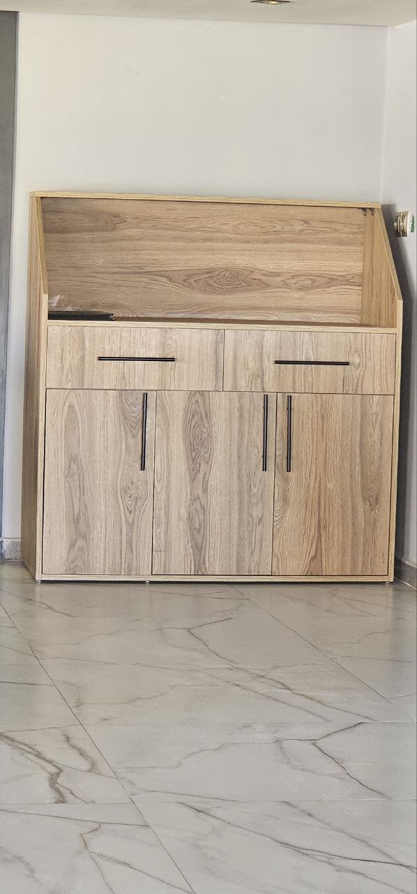 Modern Wood Sideboard Cabinet – Storage Unit with Drawers & Doors – Natural Oak Finish