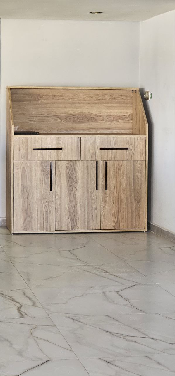 Modern Wood Sideboard Cabinet – Storage Unit with Drawers & Doors – Natural Oak Finish